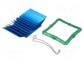 Heatsink: extruded | grilled | BGA | blue | L: 40mm | W: 42.5mm | H: 12.5mm