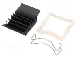 Heatsink: extruded | grilled | BGA | black | L: 21mm | W: 21mm | H: 9.5mm