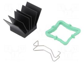 Heatsink: extruded | grilled | BGA | black | L: 19mm | W: 19mm | H: 19.5mm