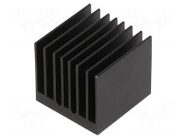 Heatsink: extruded | grilled | BGA | black | L: 27mm | W: 27mm | H: 24.5mm