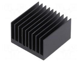 Heatsink: extruded | grilled | BGA | black | L: 32.5mm | W: 32.5mm