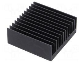 Heatsink: extruded | grilled | BGA | black | L: 37.5mm | W: 37.5mm | 5°C/W