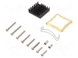 Heatsink: extruded | grilled | black | L: 29mm | W: 29mm | H: 9.5mm