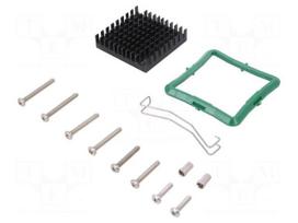 Heatsink: extruded | grilled | black | L: 40mm | W: 40mm | H: 9.5mm