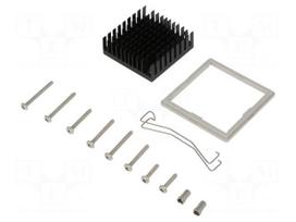 Heatsink: extruded | grilled | black | L: 42mm | W: 42mm | H: 14.5mm
