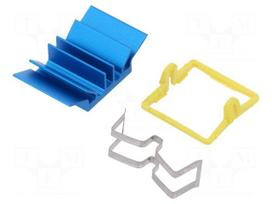 Heatsink: extruded | grilled | BGA | blue | L: 17mm | W: 17mm | H: 7.5mm