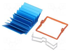 Heatsink: extruded | grilled | BGA | blue | L: 30mm | W: 30mm | H: 12.5mm