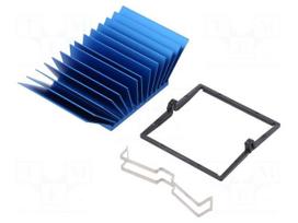 Heatsink: extruded | grilled | BGA | blue | L: 40mm | W: 40mm | H: 17.5mm