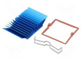 Heatsink: extruded | grilled | BGA | blue | L: 37.5mm | W: 37.5mm | 2.8°C/W