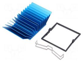 Heatsink: extruded | grilled | BGA | blue | L: 42.5mm | W: 42.5mm | 1.9°C/W