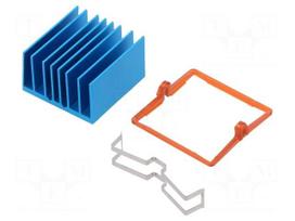 Heatsink: extruded | grilled | BGA | blue | L: 30mm | W: 30mm | H: 17.5mm