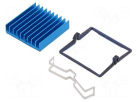 Heatsink: extruded | grilled | BGA | blue | L: 31mm | W: 31mm | H: 7.5mm