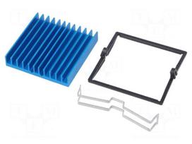 Heatsink: extruded | grilled | BGA | blue | L: 40mm | W: 40mm | H: 7.5mm