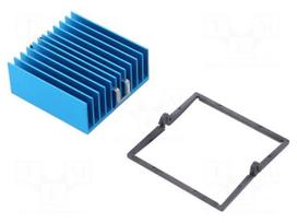 Heatsink: extruded | grilled | BGA | blue | L: 42.5mm | W: 42.5mm | 3°C/W
