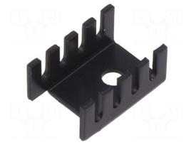 Heatsink: moulded | U | TO202,TO220 | black | L: 19.05mm | W: 13.21mm