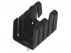 Heatsink: moulded | TO220 | black | L: 19mm | W: 12.7mm | H: 12.7mm | 21K/W