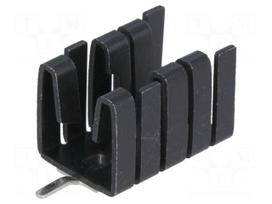 Heatsink: moulded | TO220 | black | L: 19mm | W: 12.8mm | H: 12.7mm