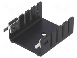 Heatsink: moulded | U | TO220 | black | W: 25.4mm | H: 12.7mm | 13K/W