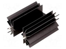 Heatsink: extruded | TO220 | black | L: 50.8mm | 5.2K/W | aluminium