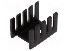 Heatsink: moulded | U | TO220 | black | L: 19.05mm | W: 13.21mm | H: 12.7mm