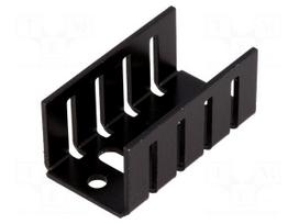 Heatsink: moulded | TO220 | black | L: 35mm | W: 18.5mm | H: 15mm | 15K/W