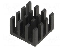 Heatsink: extruded | black | L: 14mm | W: 14mm | H: 10mm | aluminium