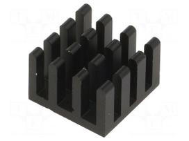 Heatsink: extruded | black | L: 15mm | W: 15mm | H: 10mm | aluminium