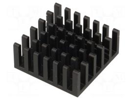 Heatsink: extruded | black | L: 23mm | W: 23mm | H: 10mm | aluminium