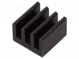 Heatsink: extruded | grilled | black | L: 11.8mm | W: 11.8mm | H: 8mm