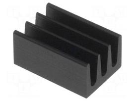 Heatsink: extruded | black | L: 10mm | W: 6.3mm | H: 4.8mm | 75K/W