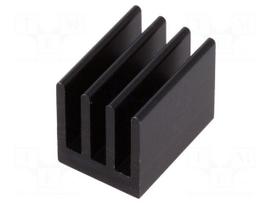 Heatsink: extruded | black | L: 19mm | W: 13.5mm | H: 15.24mm | 18K/W