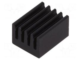 Heatsink: extruded | black | L: 10mm | W: 8mm | H: 6mm | 71K/W | aluminium