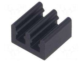 Heatsink: extruded | black | L: 10mm | W: 10mm | H: 6mm | 70K/W | aluminium