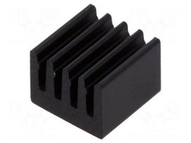 Heatsink: extruded | black | L: 8mm | W: 8mm | H: 6mm | 74K/W | aluminium