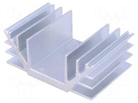 Heatsink: extruded | U | L: 50mm | W: 74mm | H: 30mm | aluminium