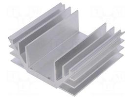 Heatsink: extruded | U | L: 70mm | W: 74mm | H: 30mm | aluminium