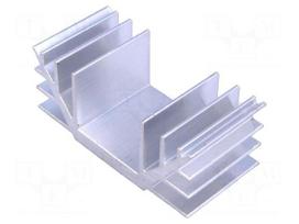 Heatsink: extruded | U | L: 35mm | W: 74mm | H: 30mm | aluminium
