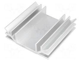 Heatsink: extruded | U | L: 70mm | W: 70mm | H: 19mm | aluminium