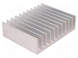 Heatsink: extruded | grilled | L: 100mm | W: 124mm | H: 35mm | aluminium