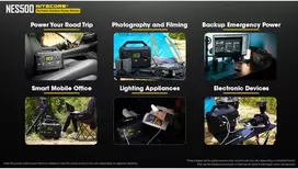 Nešiojama energijos stotis - Nitecore NES500 518Wh AC USB DC Juoda