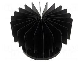 Heatsink: moulded | LED | black | H: 70mm | 1.35K/W | aluminium | anodized