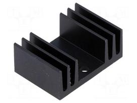 Heatsink: extruded | TO220 | black | L: 20mm | W: 29mm | H: 11.5mm | 15K/W