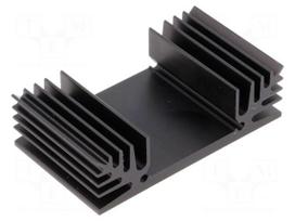 Heatsink: extruded | TO3 | black | L: 37.5mm | W: 65mm | H: 18mm | 6K/W