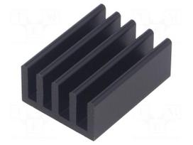 Heatsink: extruded | grilled | black | L: 25mm | W: 19mm | H: 10mm