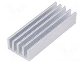 Heatsink: extruded | grilled | natural | L: 50mm | W: 19mm | H: 10mm | plain