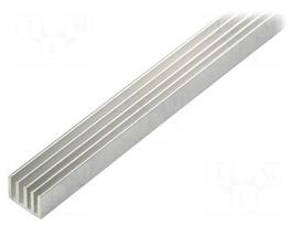 Heatsink: extruded | grilled | natural | L: 1000mm | W: 19mm | H: 14mm