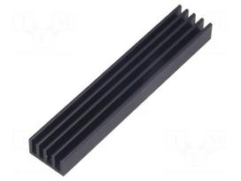 Heatsink: extruded | grilled | black | L: 100mm | W: 19mm | H: 14mm