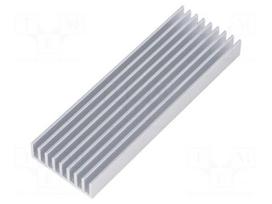 Heatsink: extruded | grilled | natural | L: 100mm | W: 33mm | H: 10mm