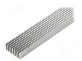 Heatsink: extruded | grilled | natural | L: 1000mm | W: 33mm | H: 14mm