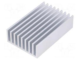 Heatsink: extruded | grilled | natural | L: 50mm | W: 33mm | H: 14mm | plain